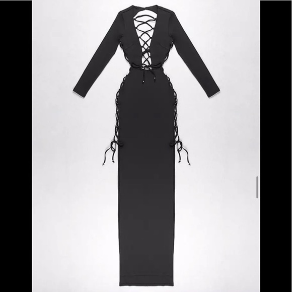 🎉New Black Backless Long Sleeve Sexy 2022 Summer Long Dress - Picture 6 of 15